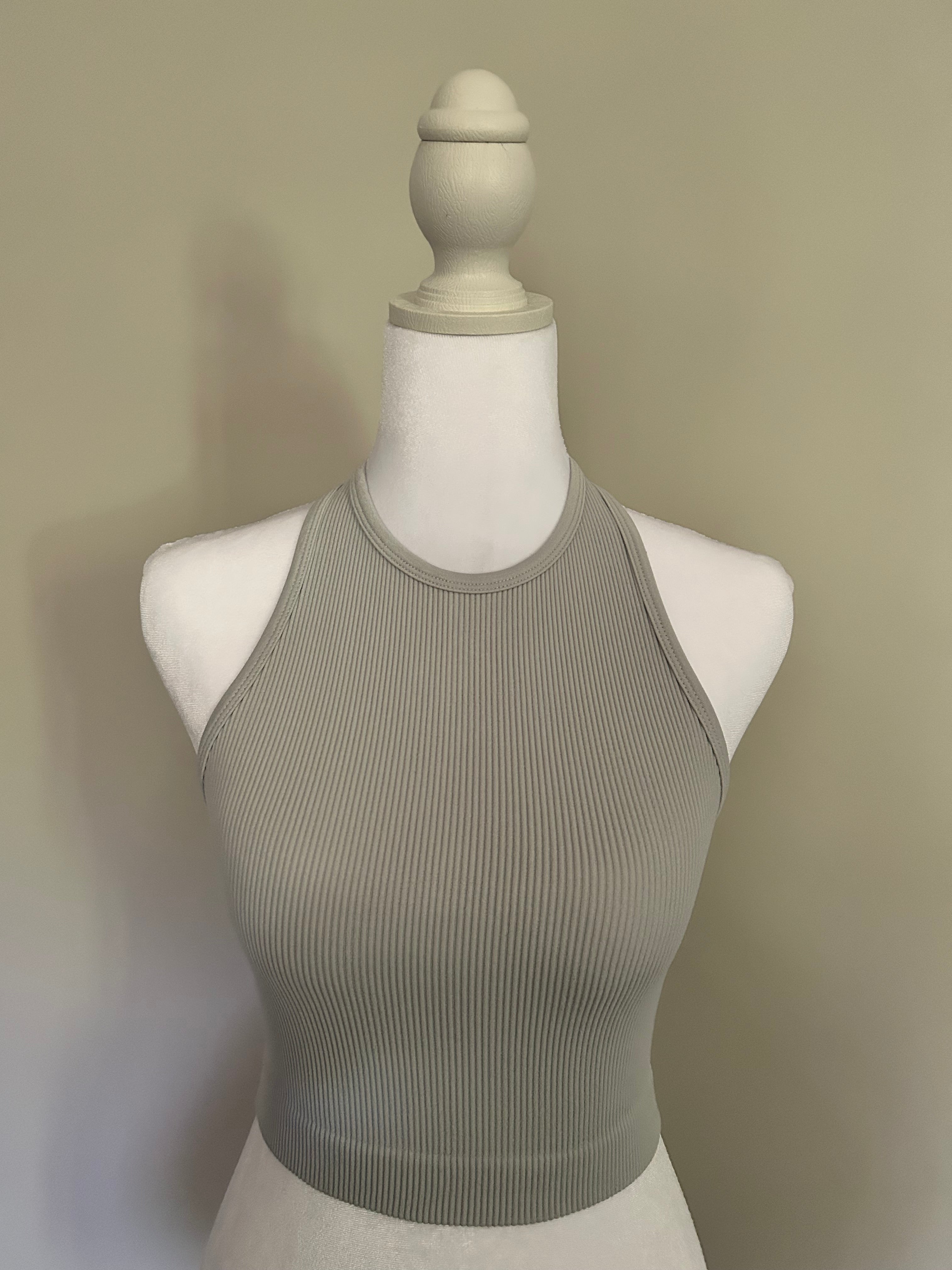 Zenana ribbed crop tank top