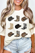 Cowboys Boots Western Graphic Tee Shirt