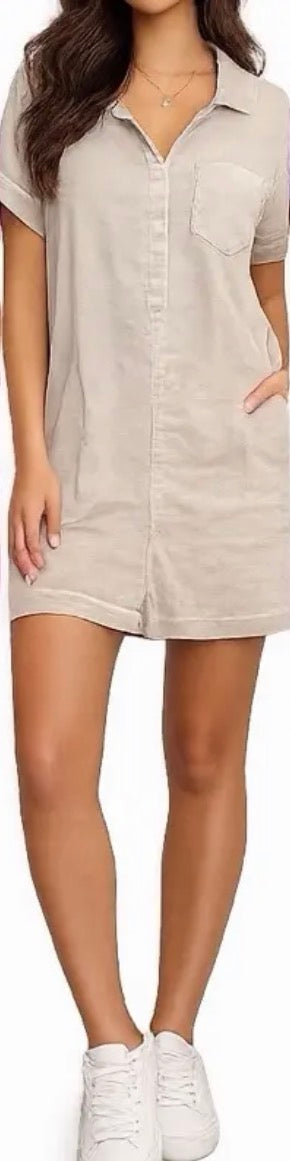 Zenana Cream Acid Wash Romper