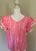 Pretty in Pink flower blouse