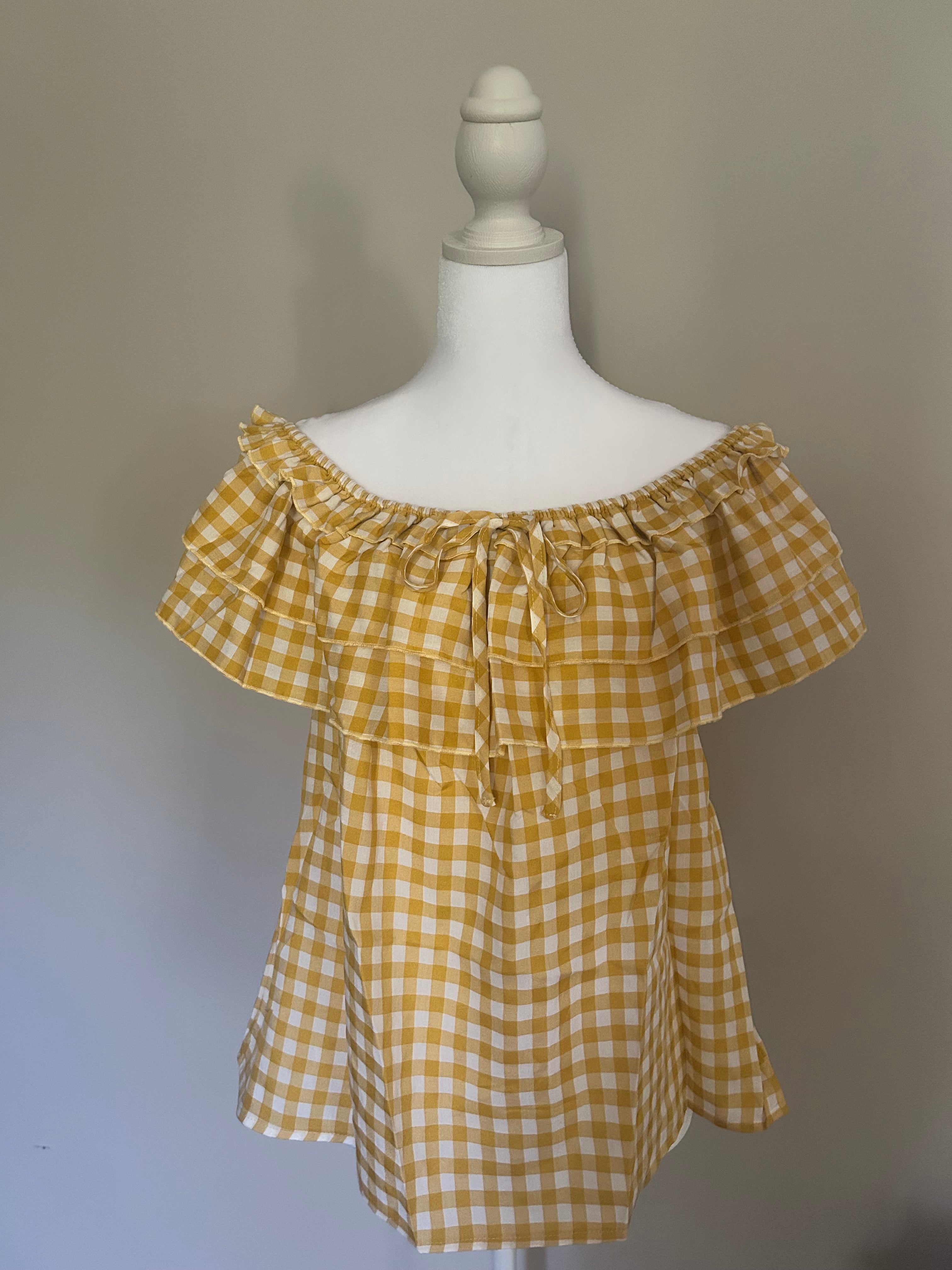 Gingham Short sleeve Blouse