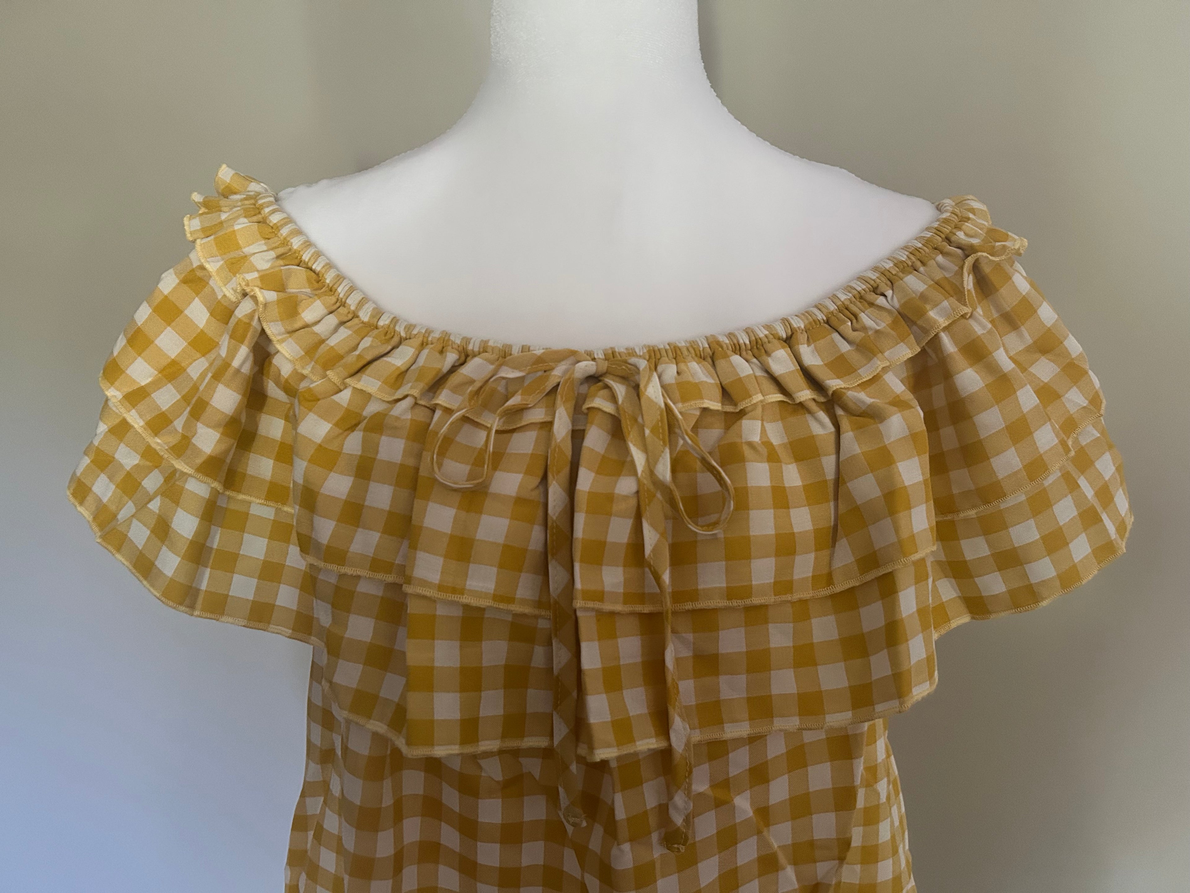 Gingham Short sleeve Blouse